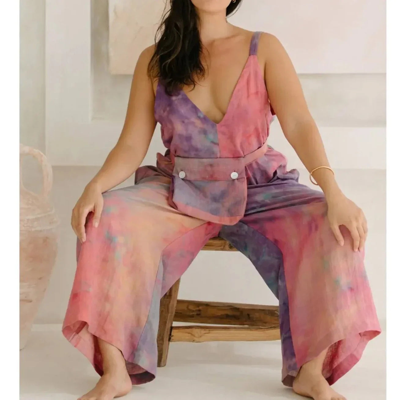 Myrah Penaloza Playsuit - Rainbow Plant Dyed