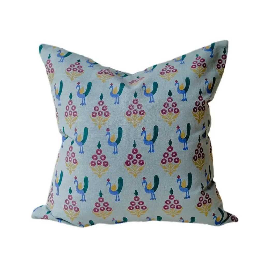 Soil to Studio VANI - Hand Block Printed Linen Pillowcase - Sagebrush w/insert