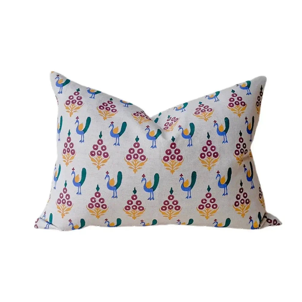 Soil to Studio VANI - Hand Block Printed Linen Pillowcase - Sagebrush w/insert