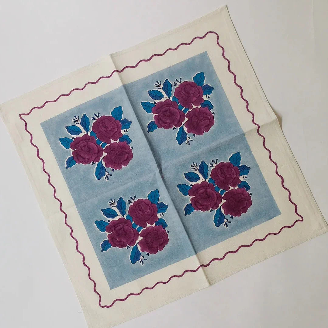 Soil to Studio SARA Block Printed Table Napkins - Thumbnail 2