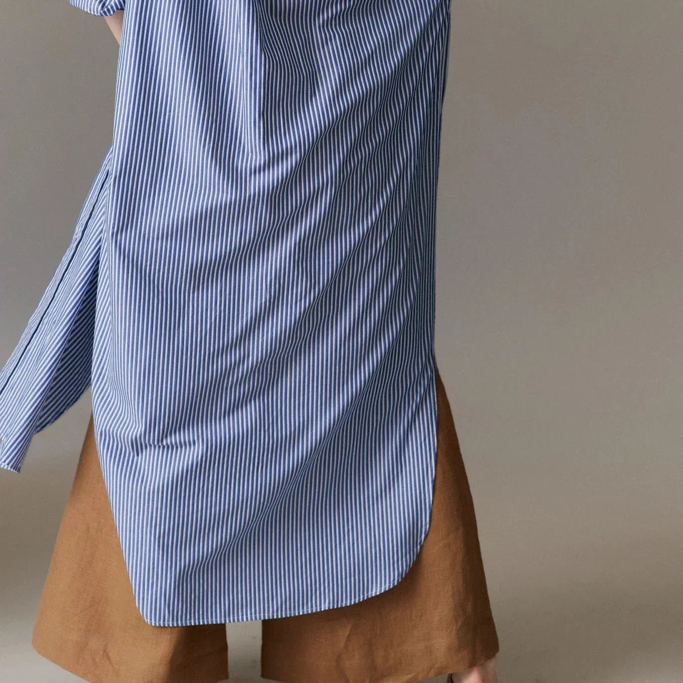 Mamene Phoebe Shirt Dress - Navy Poplin Stripe
