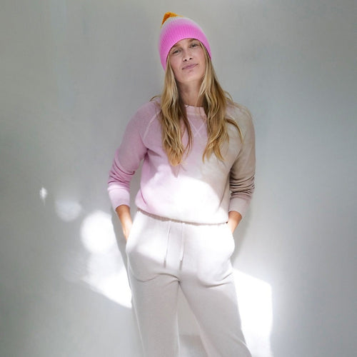 Cashmere Sweater - Pale Pink & Sand